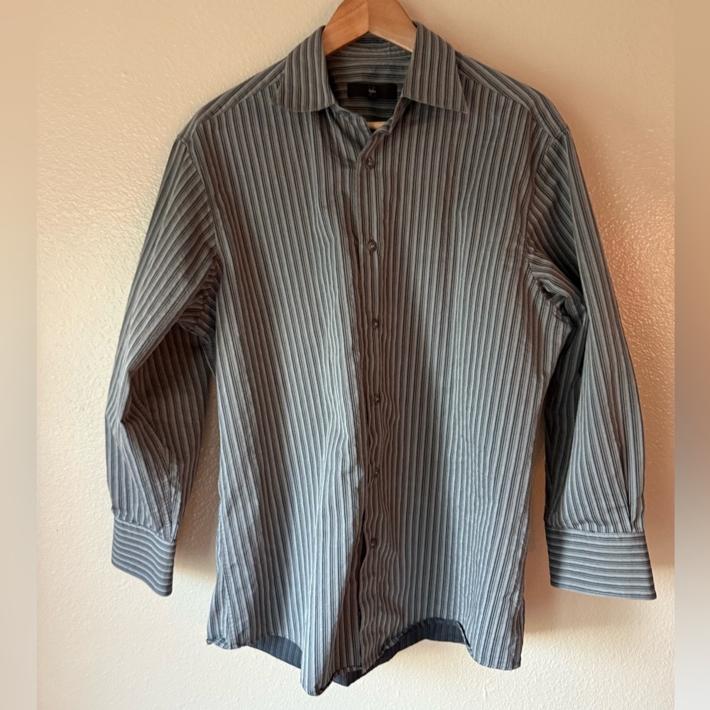 ZEGNA City Striped Dress Shirt - Gray